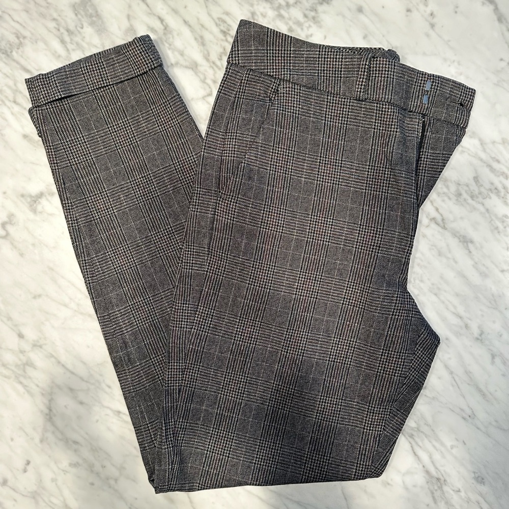 Massimo Dutti Plaid Grey Slim Fit Pants size 4 US